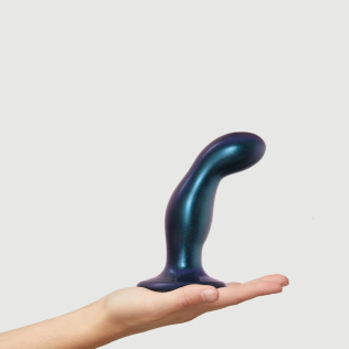 Дилдо на присоске синего цвета Strap On Me DILDO PLUG SNAKY размер M