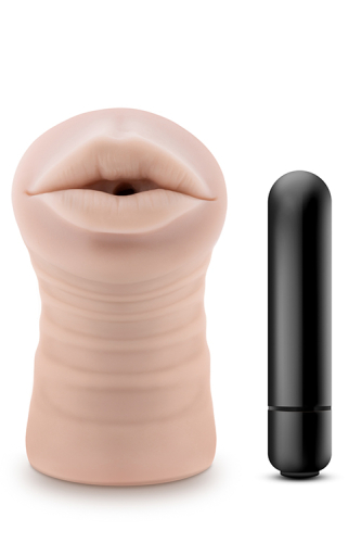 Мастурбатор-ротик з вібрацією для пеніса M FOR MEN SKYE VANILLA - 1