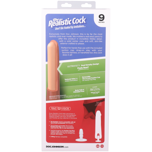 Фаллоимитатор реалистичный на присоске коричневый Doc Johnson The Realistic Cock ULTRASKYN - 9 Inch Chocolate - 11