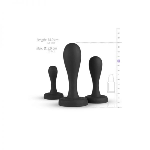 Набір анальних пробок силіконових чорних BUTTR Butt Kickers Butt Plug Training Set - 4