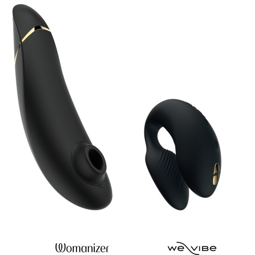 Набір секс іграшок Premium 2+ We-Vibe Chorus для пари чорного кольору Womanizer Golden Moments Collection - 5