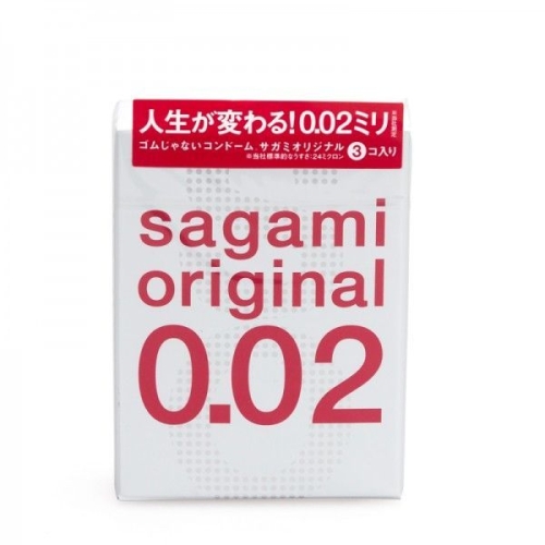 Полиуретановые презервативы Sagami Original 0.02мм 2 штуки - 1