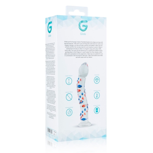Скляний дилдо з вигинами і малюнком Gildo Glass Dildo No. 3 - 7