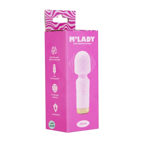Вибромассажер Ванд мини розовый BMS Factory M’Lady Mini Vibrating Wand - 2