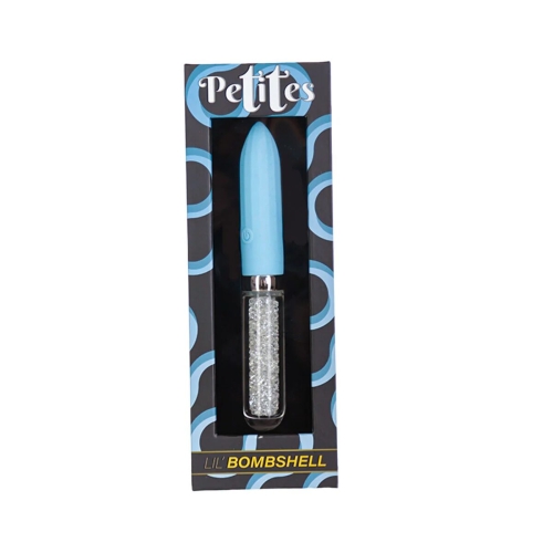 Віброкулька для клітора блакитного із сріблястим кольором BMS Factory Petites Lil’ Bombshell Vibrator - 6