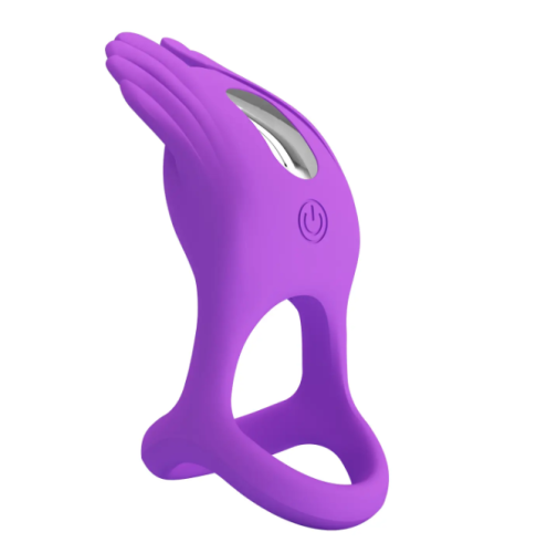 Эрекционное вибро кольцо на член фиолетового цвета Cottelli Collection Pretty Love Vibration Penis Ring SILAS - 5