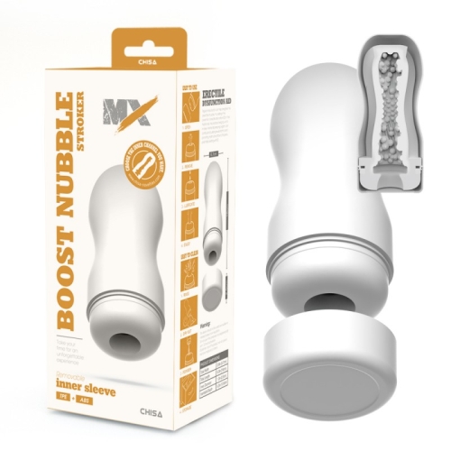 Мастурбатор для чоловіків білого кольору Chisa Boost Nubble stroker - 1