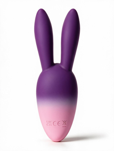 Компактный вибратор с ушками кролика фиолетово-розовый градиент UNIVIBE LUNE Rabbit 10 режимов - 4