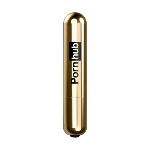 Вибропуля перезаряжаемая золотистая Pornhub Bullet - 1