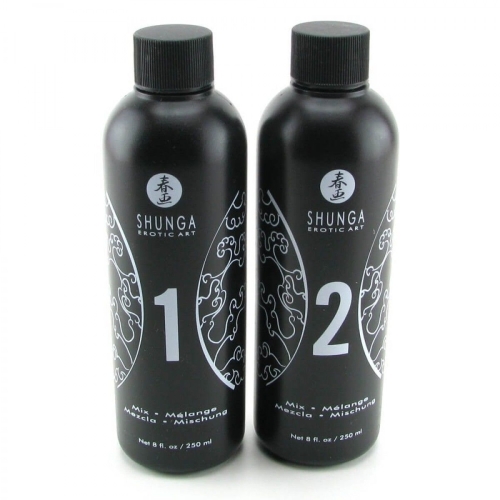 Гель для массажа возбуждающий аромат Клубничное игристое вино Shunga ORIENTAL BODY-TO-BODY 2 x 225 мл с простыню в комплекте - 2