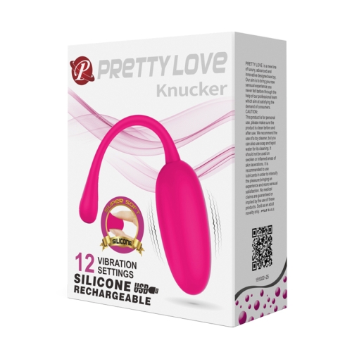 Силиконовое виброяйцо с перезарядкой розовое Pretty Love Knucker - 10