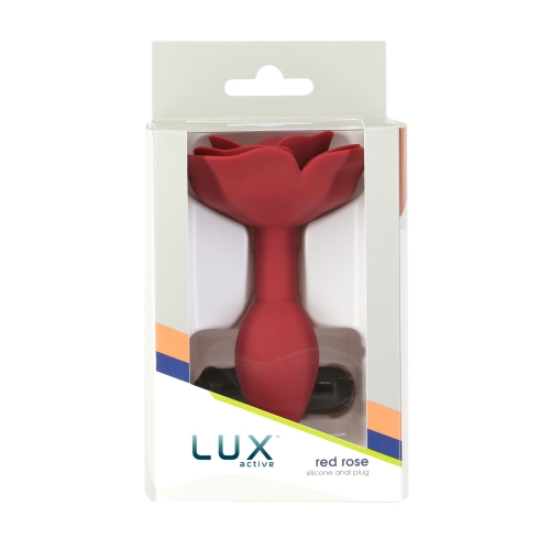 Силиконовая анальная пробка с розой красная Lux Active Red Rose Silicone Anal Plug - 5