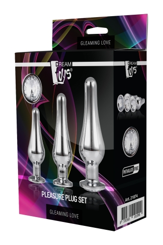 Набір анальних пробок конічної форми Dream Toys GLEAMING LOVE PLEASURE SET SILVER - 3