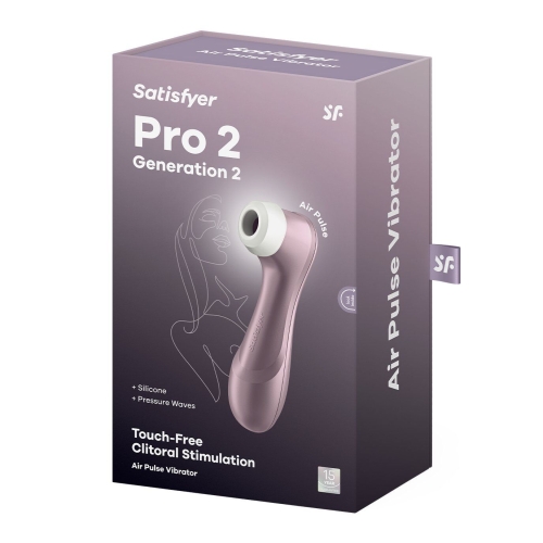 Вакуумний кліторальний стимулятор фіолетового кольору Satisfyer Pro 2 - 10