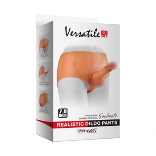 Ремінний страпон реалістичний на шортиках помаранчевий Vscnovelty Versatile Pants 