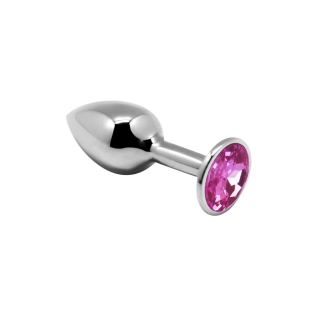 Анальна пробка металева з рожевим стразом s Розмір Alive Mini Butt Plug