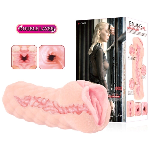Мастурбатор двухслойный вагина телесного цвета Kokos Elegance 002 Double Layer - 4