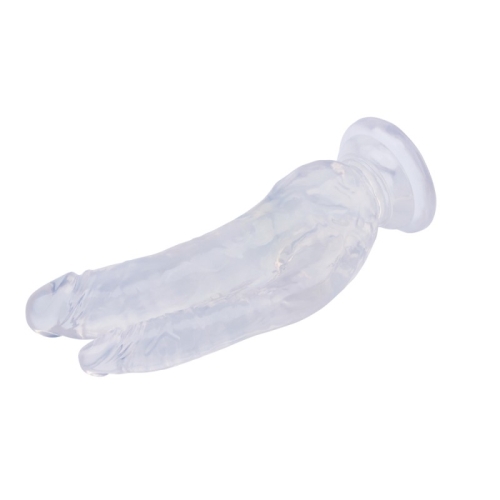 Фаллоимитатор двойной на присоске прозрачного цвета Chisa Dildo - 2