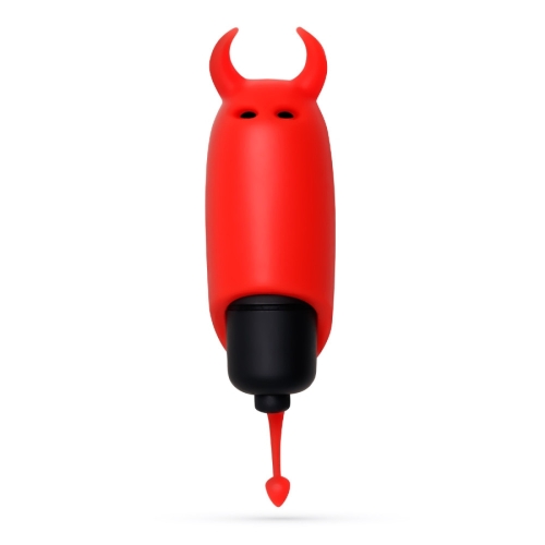 Міні-вібратор віброкуль з насадкою червоного кольору Crushios O-Pet Devil - 1