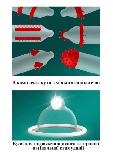 Презерватив з вусиками + кулька OLO Taotie Spiny condom 1 штука - 4