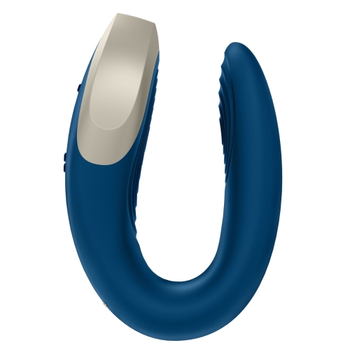 Смарт-вибратор 7,5/3 см для пар Satisfyer Double Love (Blue) с пультом Сатисфаер - 3