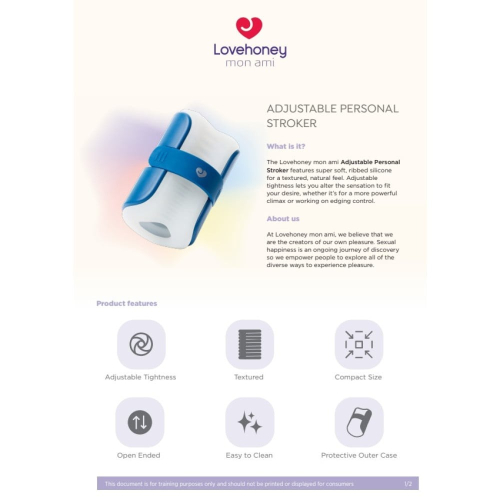 Мастурбатор для мужчин с открытым каналом бело голубой Lovehoney Mon Ami Adjustable - 3
