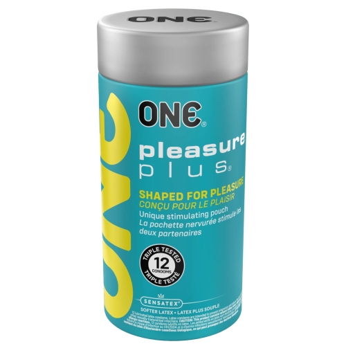 Набір презервативів з мішечком на кінці та внутрішніми ребрами ONE Pleasure Plus 12 штук - 1