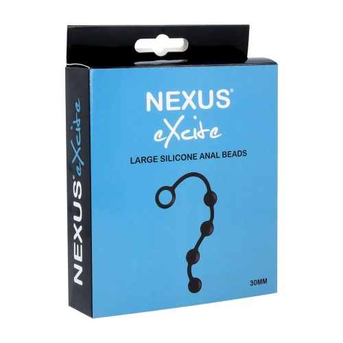 Анальні кульки силіконові чорні Nexus Excite Large Anal Beads Макс. діаметр 3 см - 4
