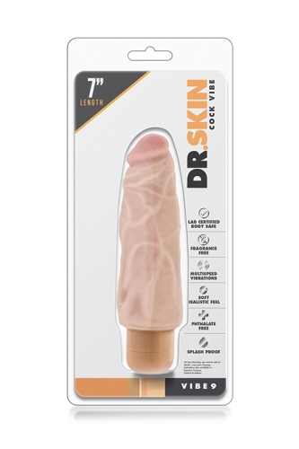 Реалистичный толстый вибромассажер MR. SKIN COCK VIBE VIBE 9 BEIGE - 2