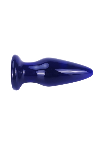 Скляна анальна вібропробка конічної форми синя ToyJoy Buttocks - 5