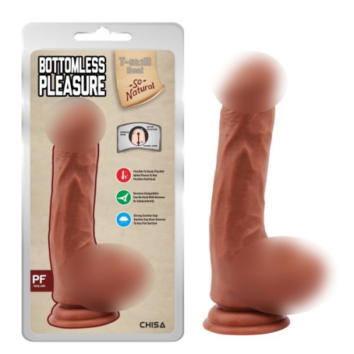 Фаллоимитатор реалистичный на присоске гелевый телесного цвета Chisa Bottomless Pleasure - 1
