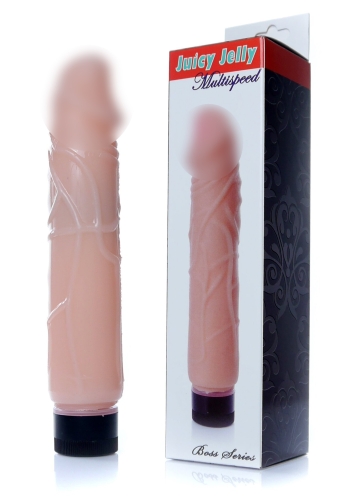 Вібратор реалістичний тілесний Boss Series Juicy Jelly Multispeed довжина 22 см діаметр 4 см - 1