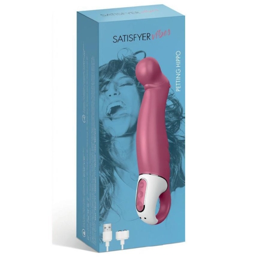 Вібратор точки G силіконовий з гнучкою рожевою головкою Satisfyer Vibes Petting Hippo - 5