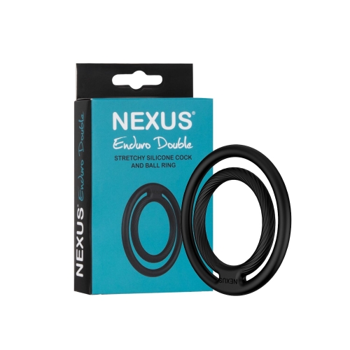 Эрекционное кольцо на член черного цвета Nexus Enduro Double - 8