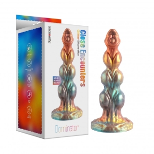 Фалоімітатор у вигляді прибульця силіконовий різнокольоровий Vscnovelty Glitter Silicone Dildo Dominator