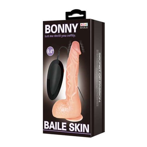 Вібратор реалістичний на присоску бежевий Baile Skin BONNY - 9