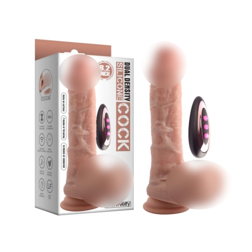 Вібратор реалістичний на присосці Dual-Layered Nature-Feel Thrusting Silicone Dildo 8.2 тілесний - 1