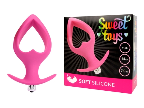 Втулка анальна з вібрацією Sweet Toys L 140 мм d 79 мм, Колір Рожевий - 1