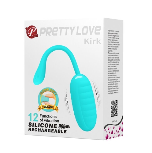Віброяйце з рельєфом Pretty Love Kirk Світло-бірюзовий - 1