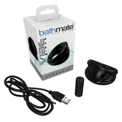 Ерекційне віброкільце на член зі знімною віброкулею чорне Bathmate Vibe Ring-Strength - 4