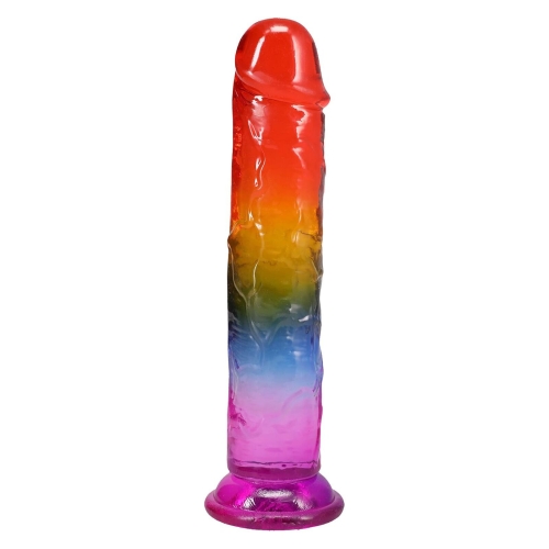 Фалоімітатор реалістичний на присосці райдужний Doc Johnson Crystal Jellies - 8.5 Inch - 2