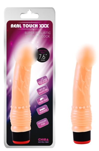 Вибромассажер реалистик телесного цвета CHISA Real Touch XXX Vibe Cock - 1