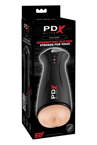 Мастурбатор вагина в колбе с вибрацией бежевая Pipedream PDX Elite - 1