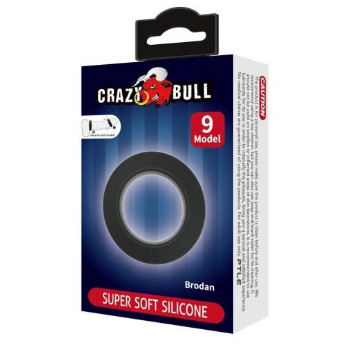 Ерекційне кільце на член чорного кольору Lybaile Crazy Bull №9 Brodan - 9