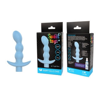 Вібратор силіконовий вагінальний для точки G SWEET TOYS блакитний L 11 см d 2, 9x3, 1 см