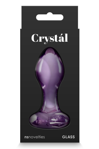 Анальний скляний затор фіолетового кольору NS Novelties Crystal heart - 3