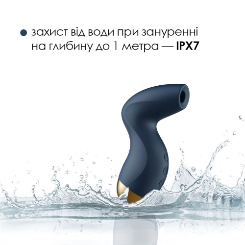 Вакуумний кліторальний стимулятор синього кольору Svakom Pulse Pure - 4