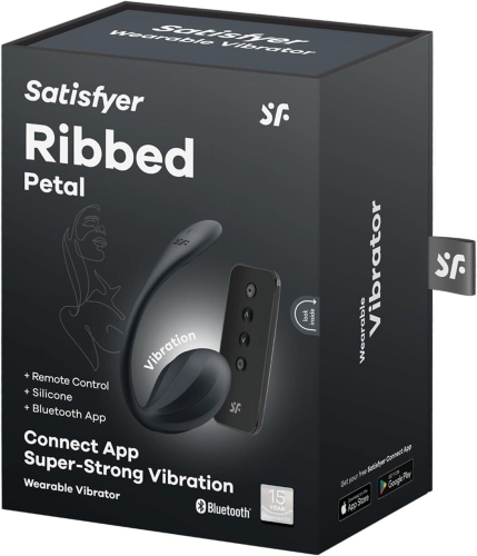 Віброяйце з пультом управління чорного кольору Satisfyer Shiny Petal Connect App - 7