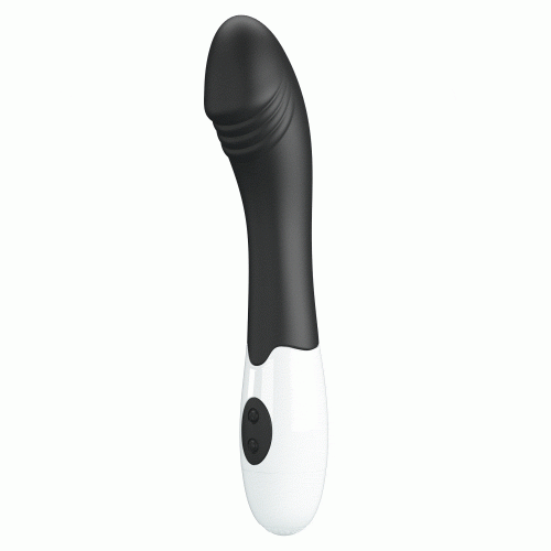Вібратор для точки G ребристий чорно-білий Lybaile Pretty Love Elemental Vibrator - 2