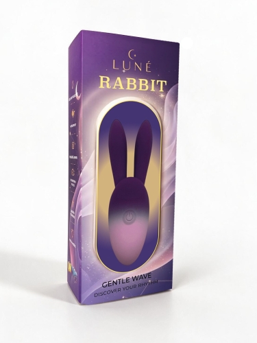 Компактный вибратор с ушками кролика фиолетово-розовый градиент UNIVIBE LUNE Rabbit 10 режимов - 2